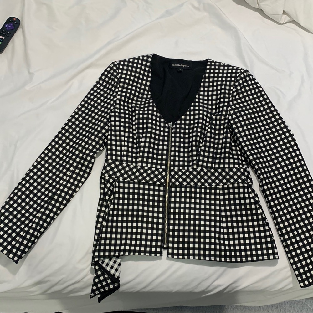 Nanette Lepore Black and White Suit Jacket